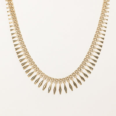 14k Yellow Gold Statement Necklace | 16