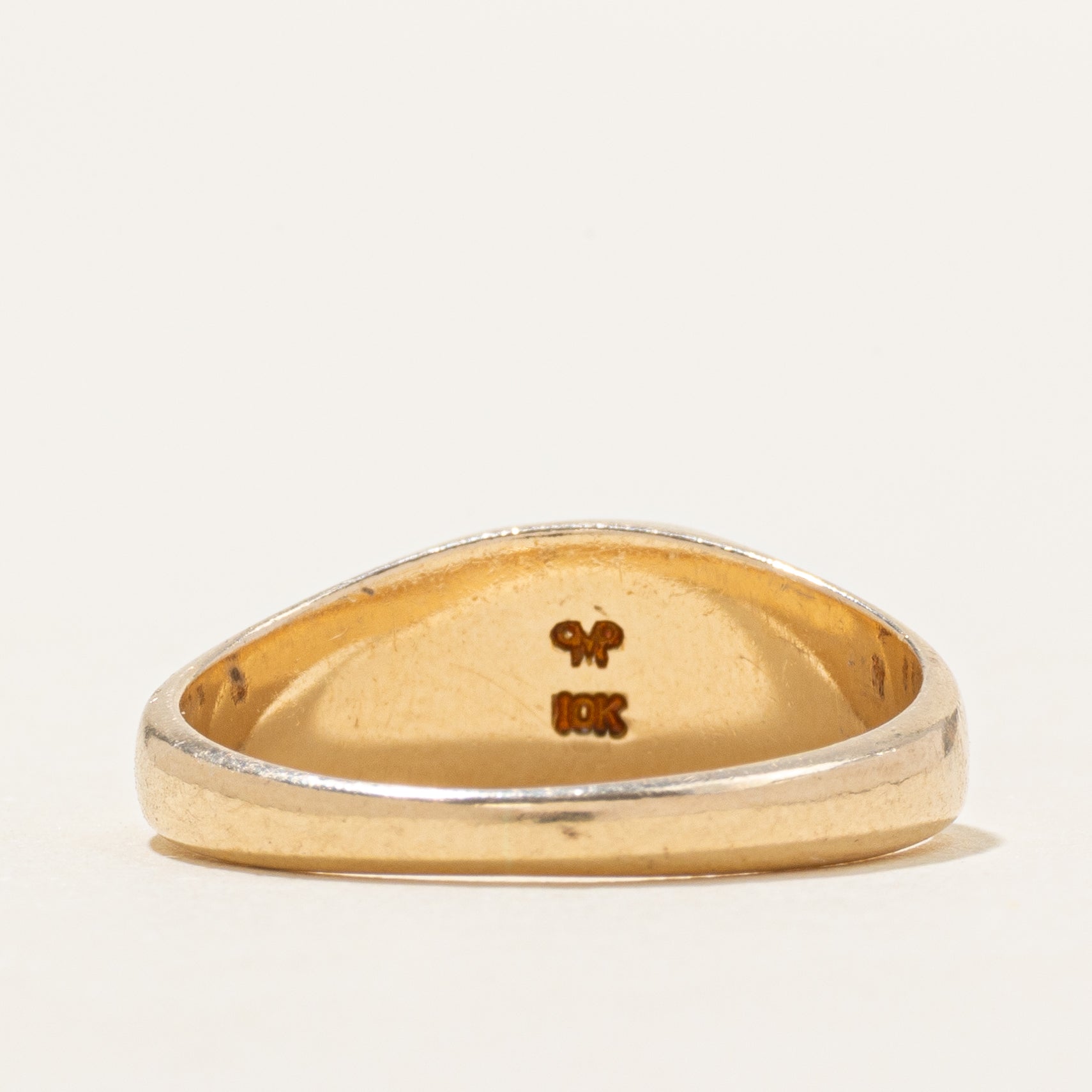 10K Yellow Gold Floral Signet Ring | 7mm | SZ 8