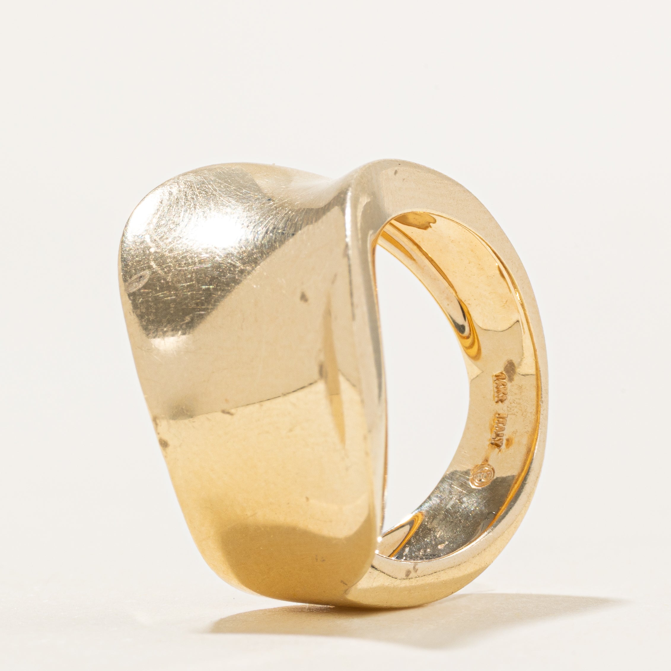 14K Yellow Gold Abstract Wave Ring | SZ 7