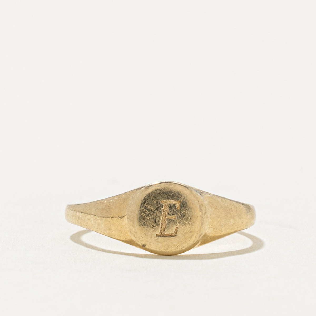 10k Yellow Gold "E" Initial Signet Ring | SZ 4.5