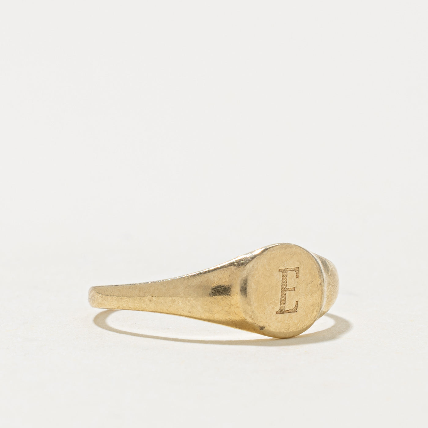 10k Yellow Gold "E" Initial Signet Ring | SZ 4.5