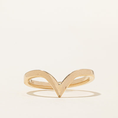 14K Yellow Gold Chevron Ring | SZ 7.5