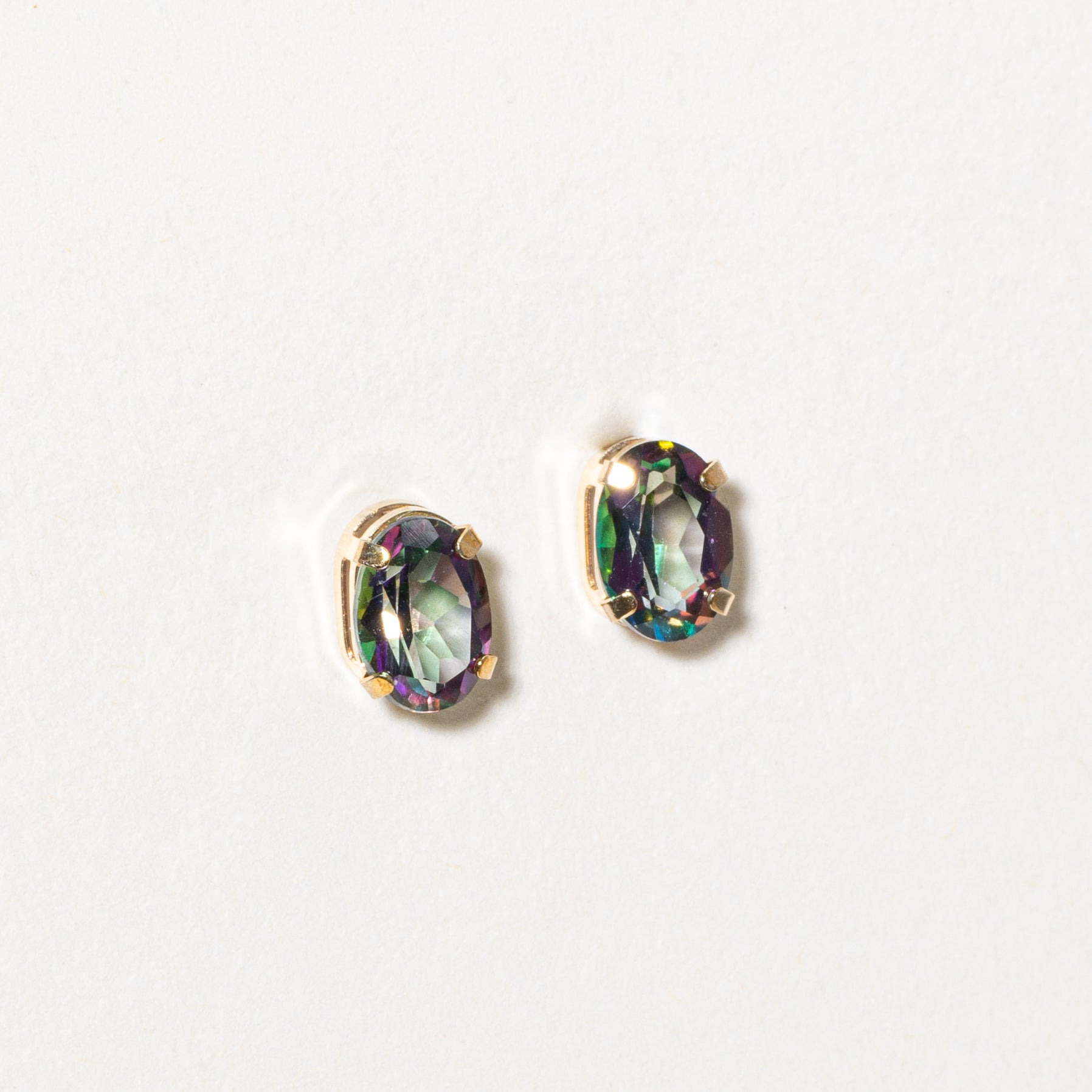 Oval Cut Mystic Topaz Stud Earrings | 1.50ctw
