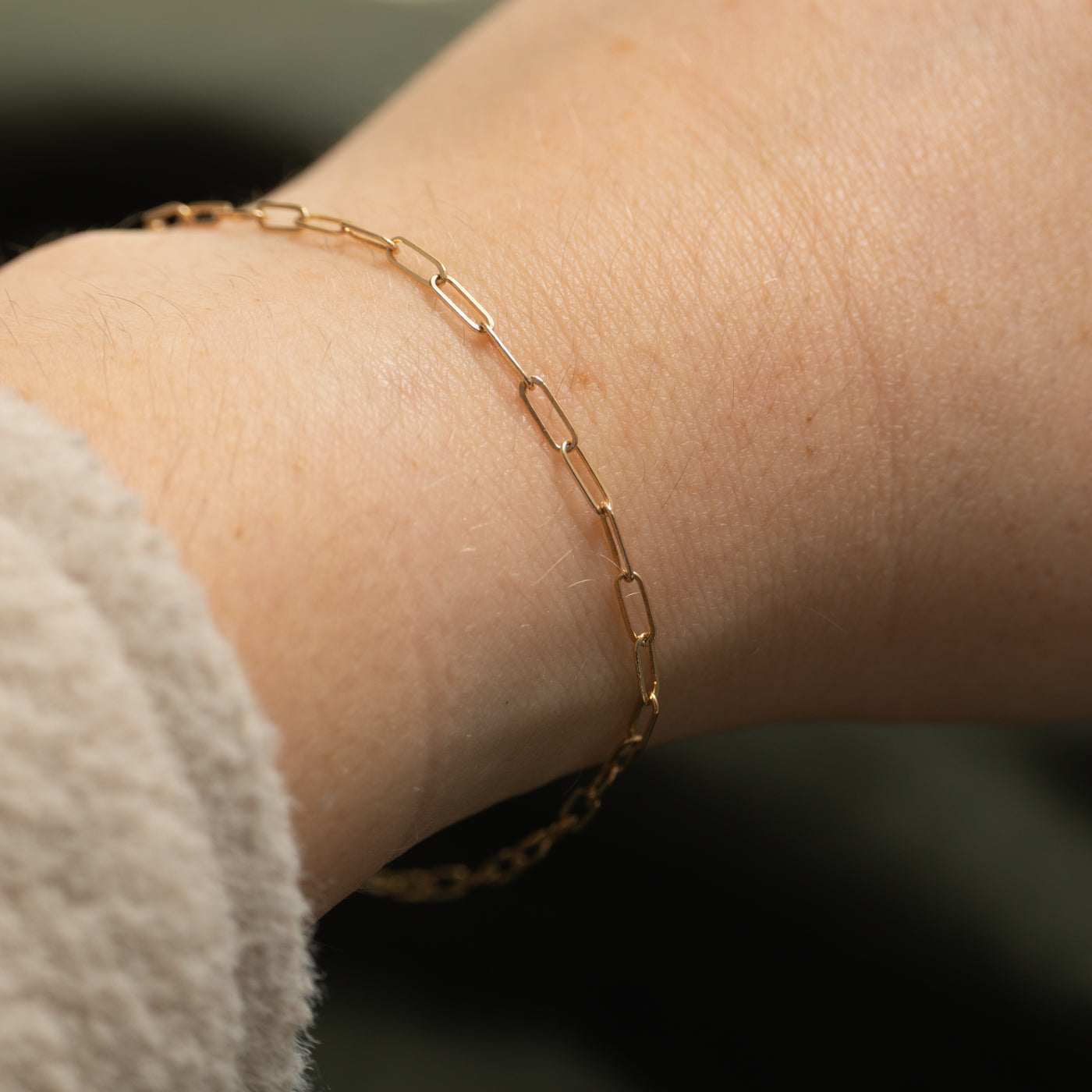 '100 Ways' 14k Yellow Gold Paperclip Chain Bracelet | 7"