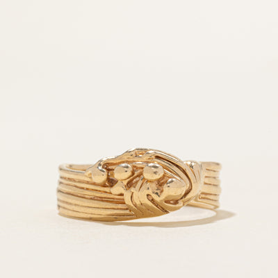 14K Yellow Gold Abstract Ring | SZ 10