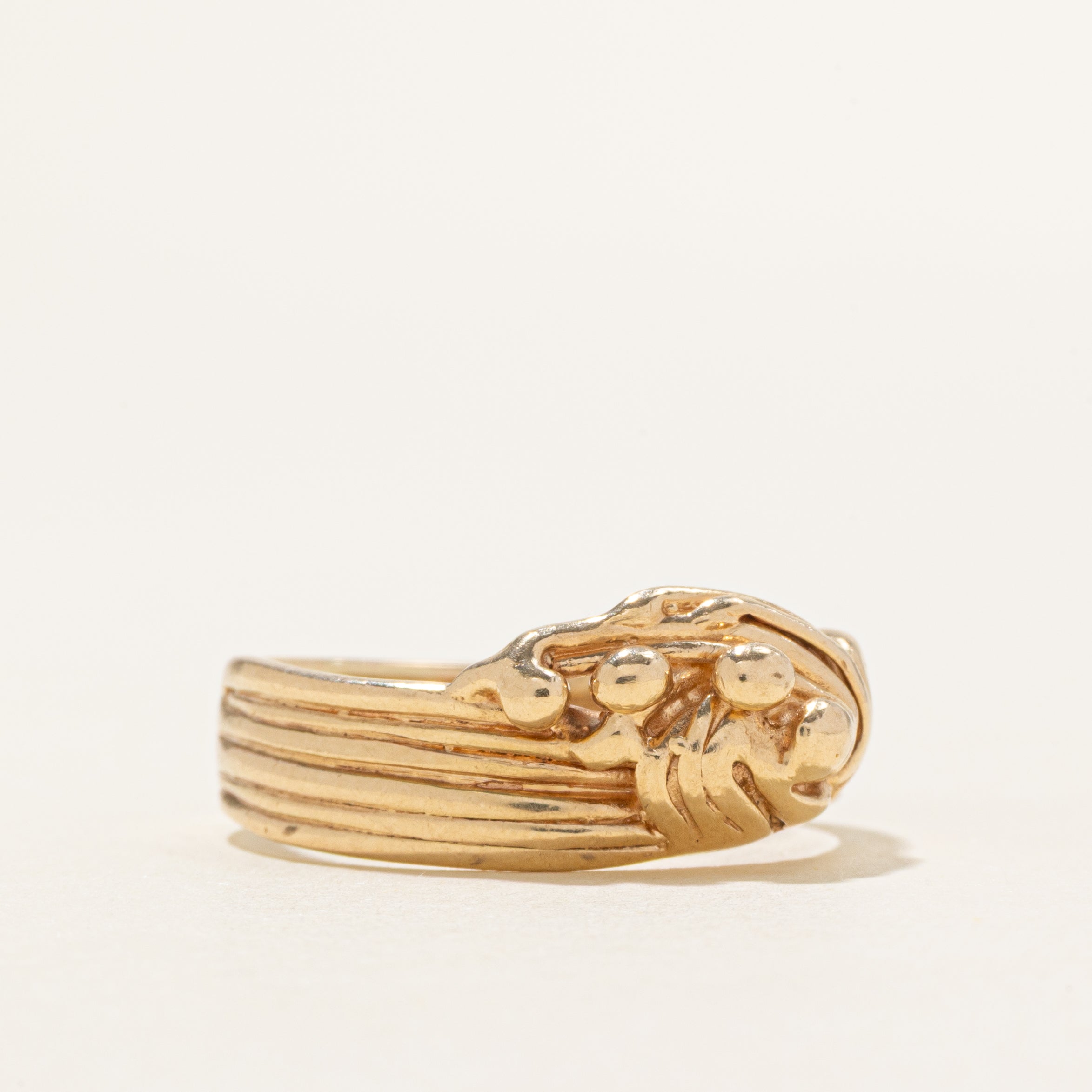 14K Yellow Gold Abstract Ring | SZ 10