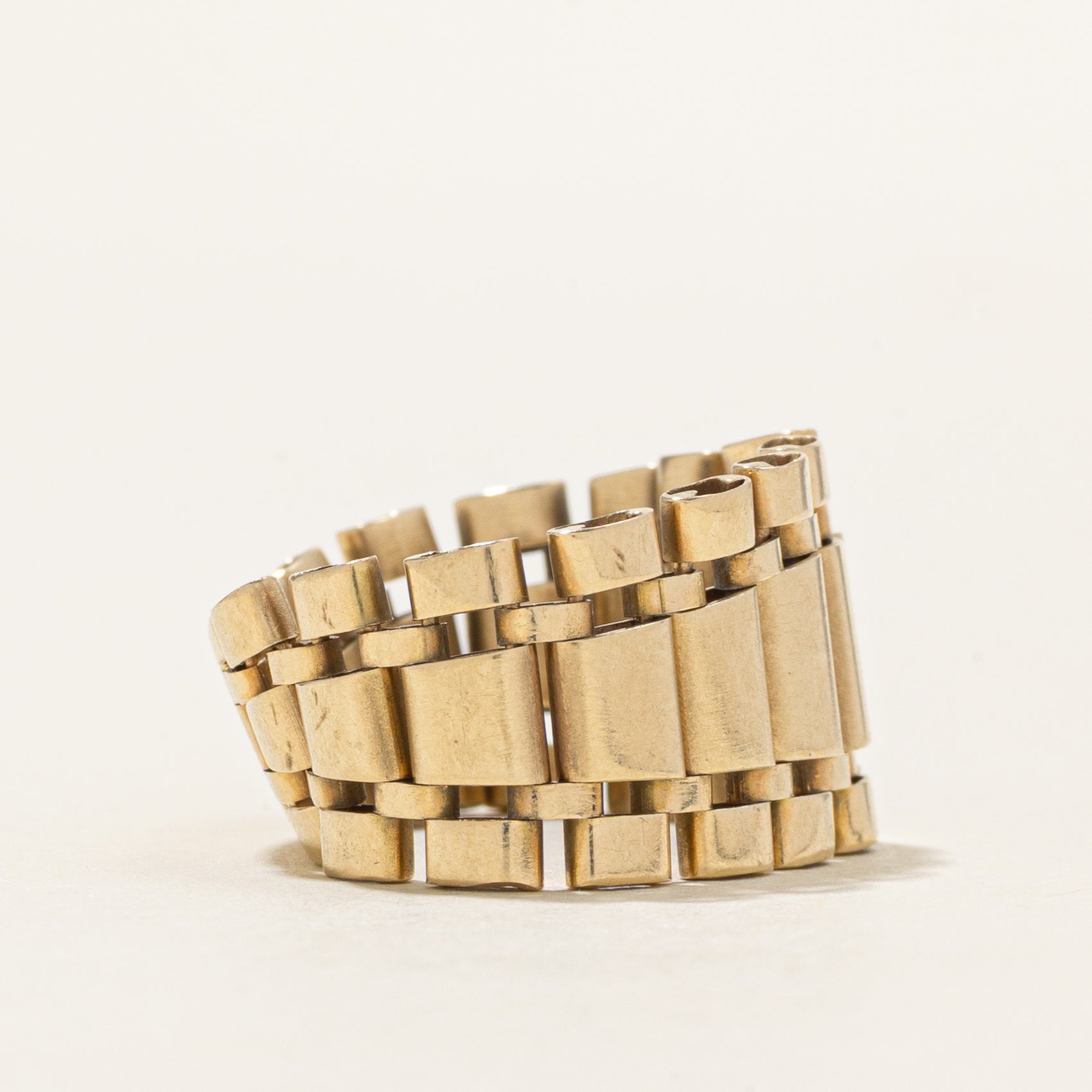 14K Yellow Gold Tapered Chain Ring | SZ 8