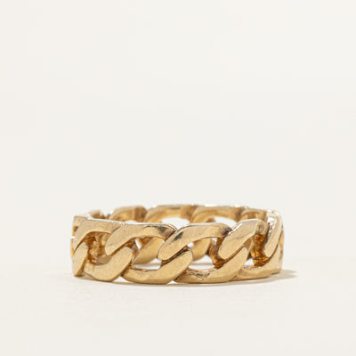 Vintage Canadian 10K Yellow Gold Chain Ring | 6.75mm | SZ 9.75