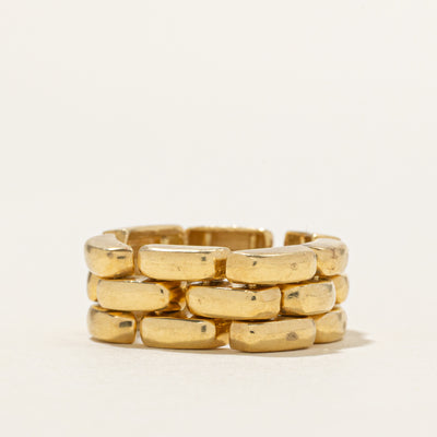 18K Yellow Gold Panther Chain Ring | 8mm | SZ 6.25