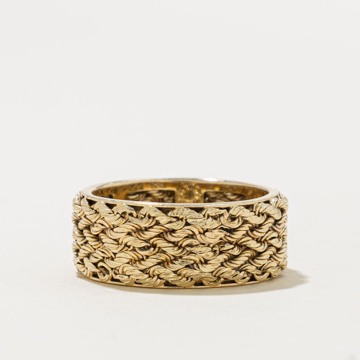 14k Yellow Gold Rope Woven Band | 9.00mm | SZ 8.25