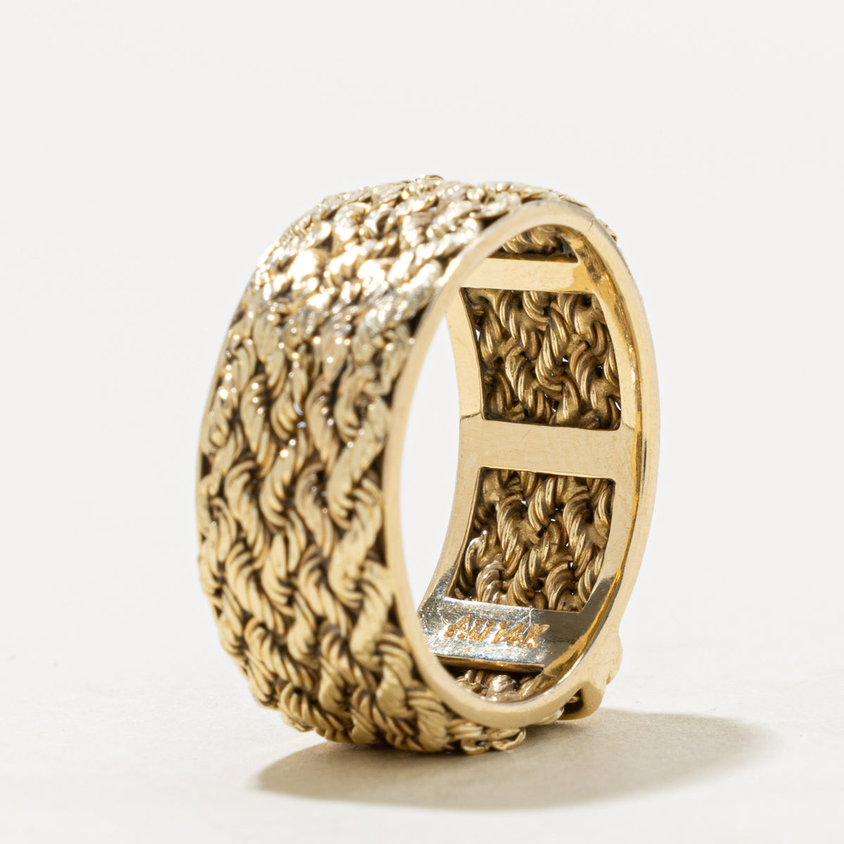 14k Yellow Gold Rope Woven Band | 9.00mm | SZ 8.25