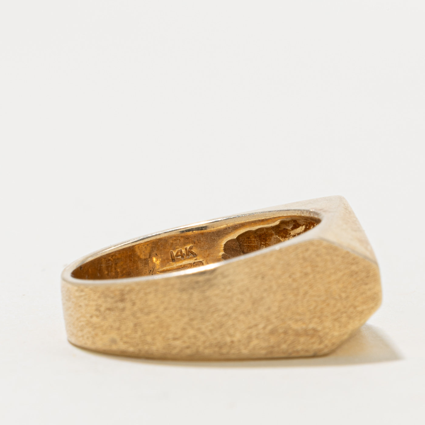 14k Yellow Gold Geometric Abstract Signet Ring | SZ 10.25