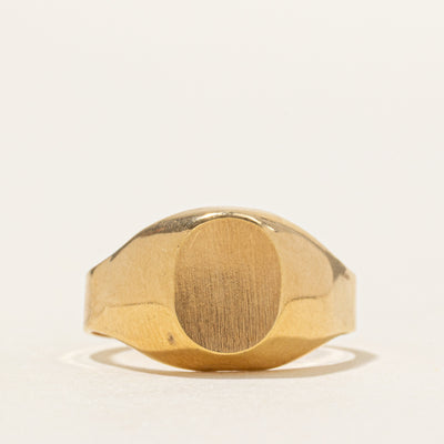 18k Yellow Gold Plain Signet Ring | SZ 5.25