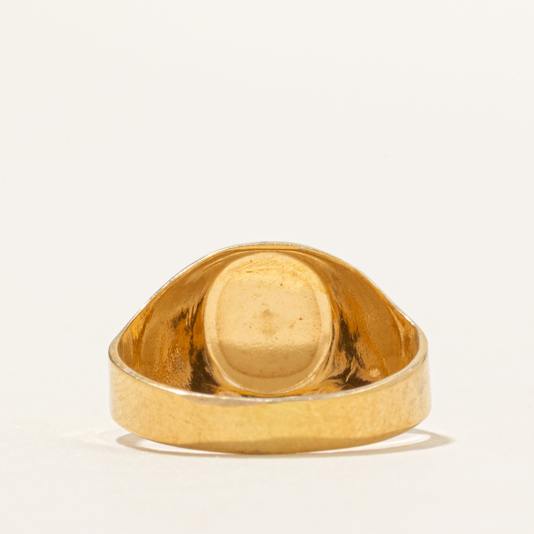 18k Yellow Gold Plain Signet Ring | SZ 5.25