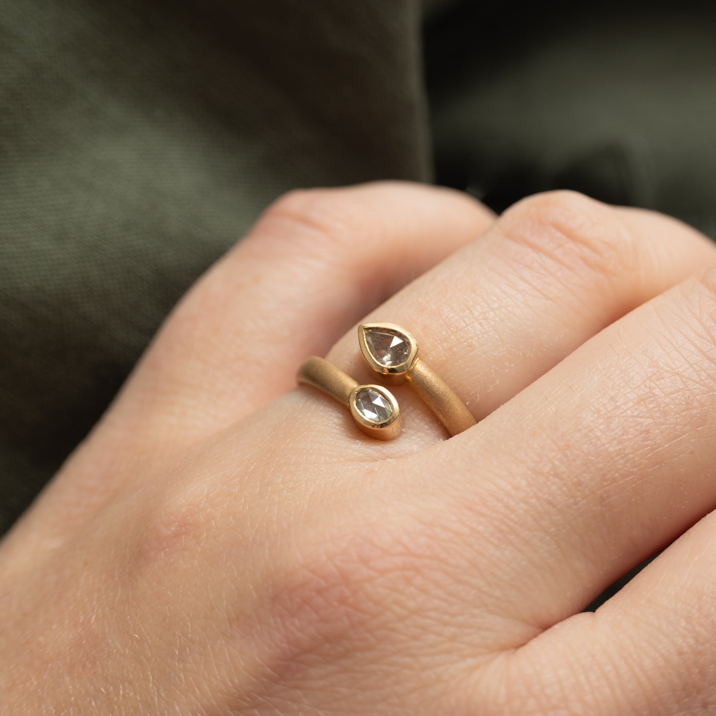 *Caroline achètera* Bague sertie de diamants taille rose | 0,30 ct | Taille 5,75