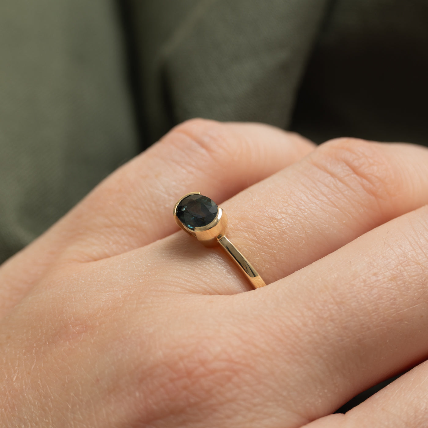 '100 Ways' Half Bezel Set Sapphire Ring | 1.04ct | SZ 7