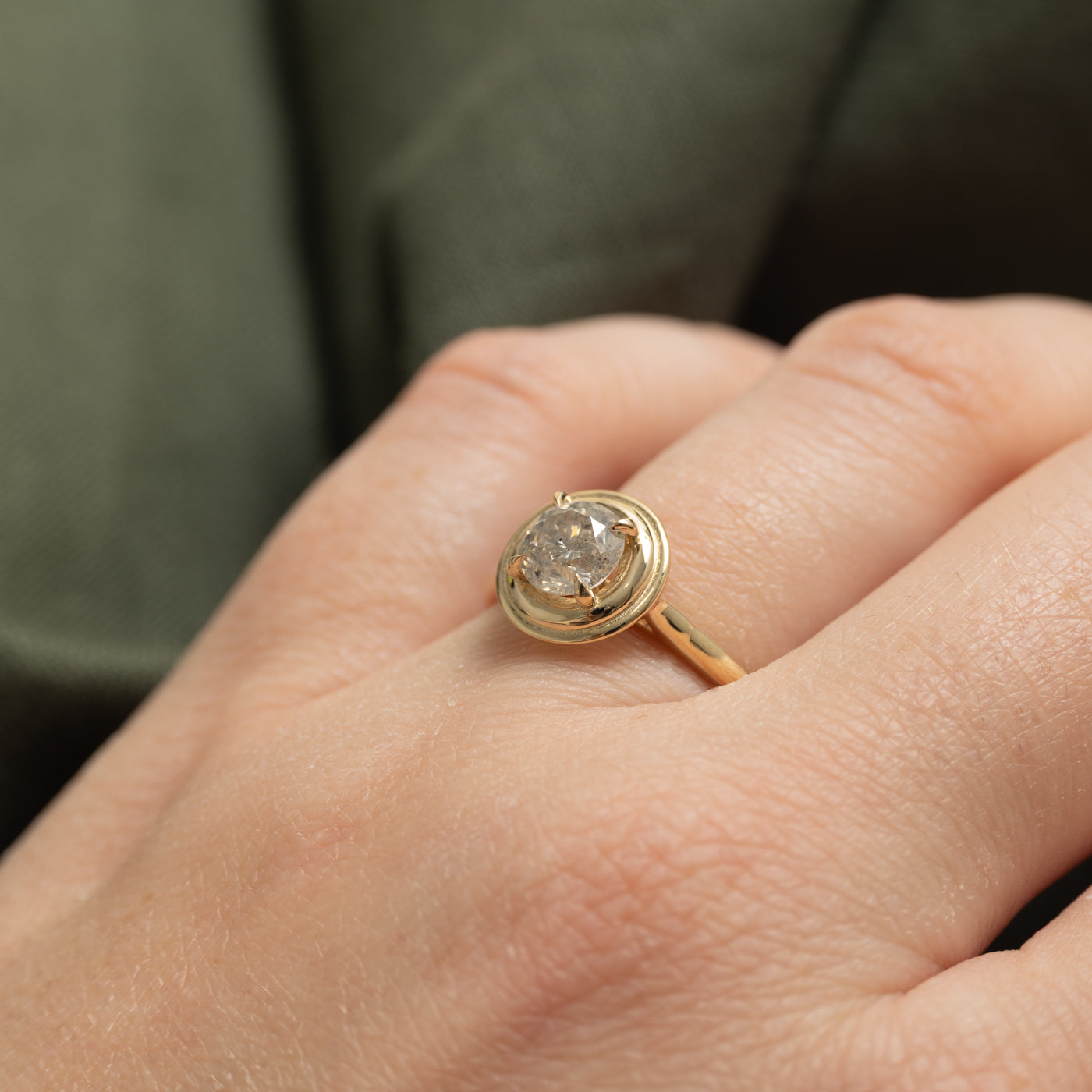 '100 Ways' Solitaire Salt And Pepper Diamond Ring | 0.90ct | SZ 7