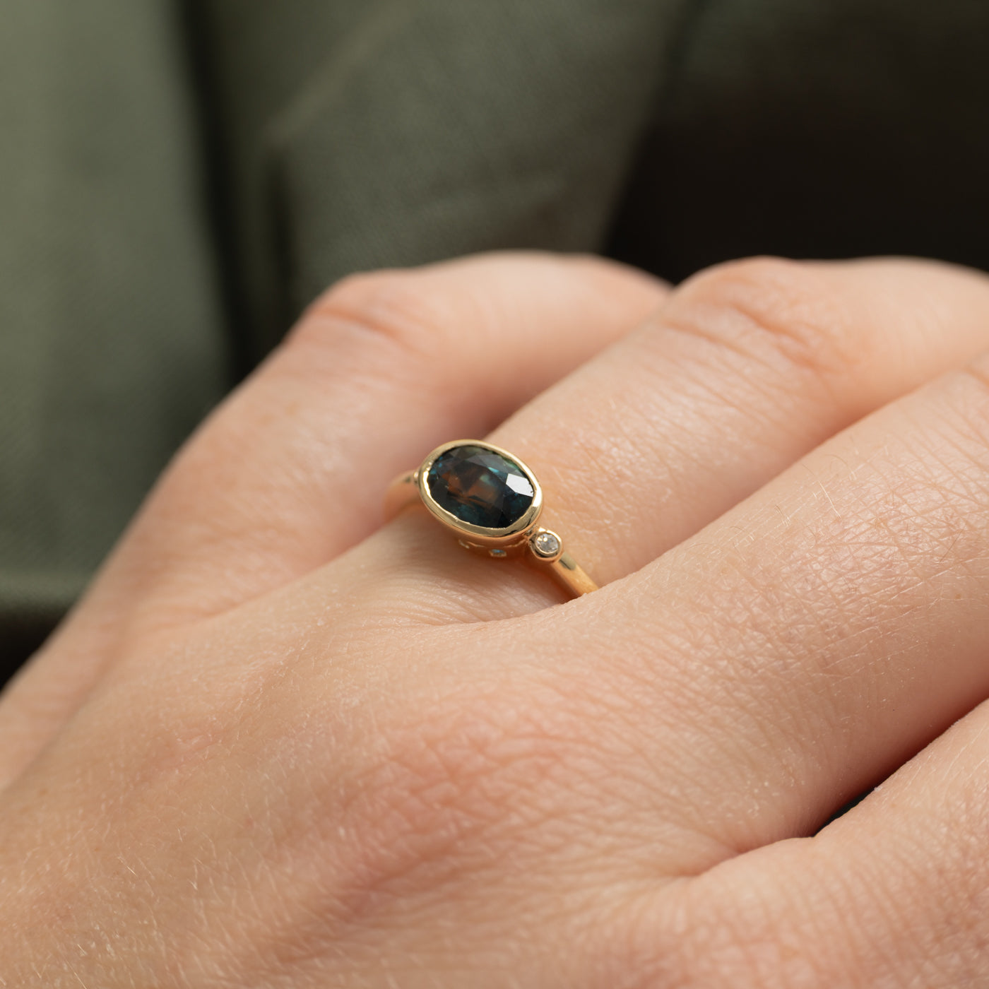 '100 Ways' East West Sapphire & Diamond Ring | 1.35ct, 0.01ct | SZ 7