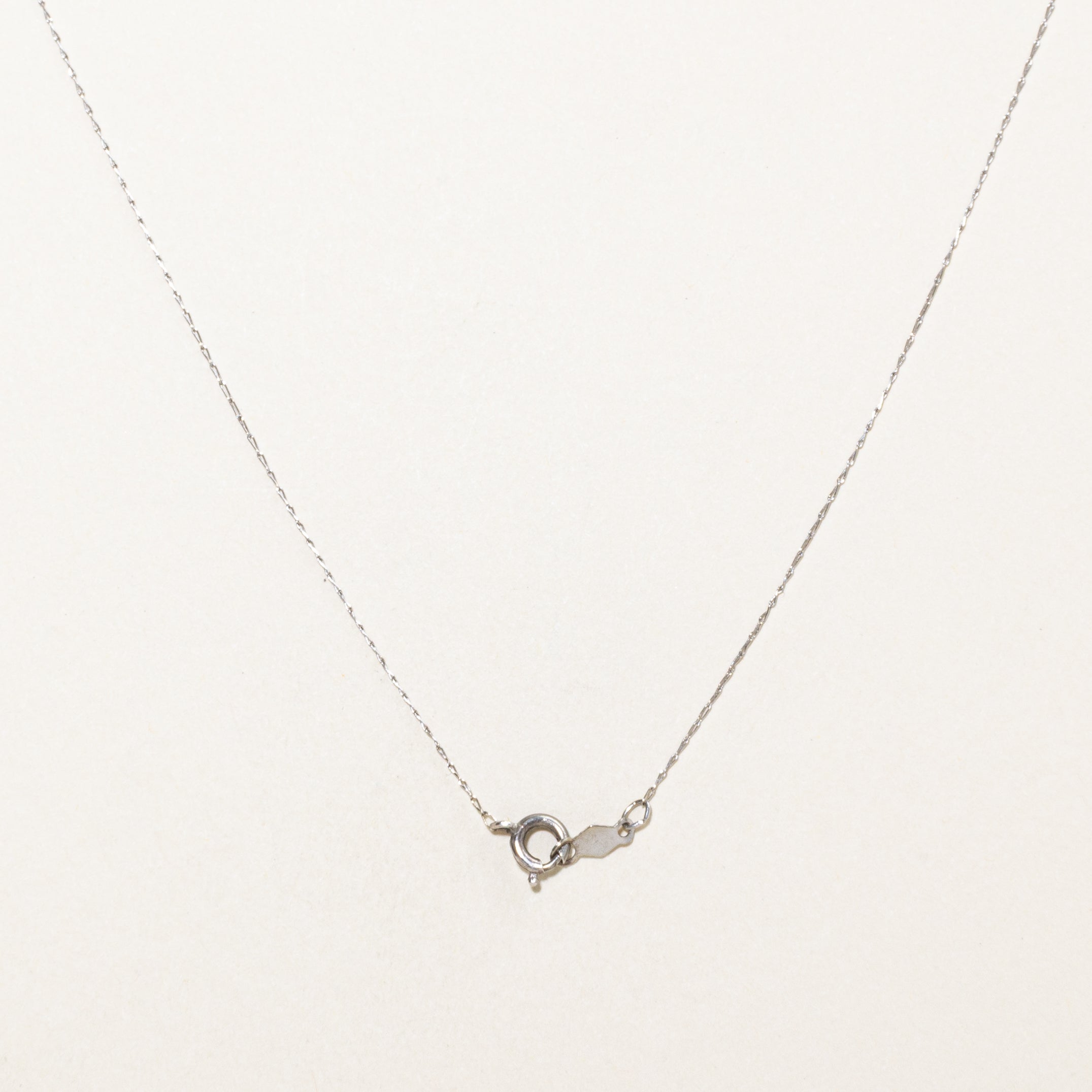 White Gold Belcher Set Diamond Pendant Necklace | 0.13ct | 21"