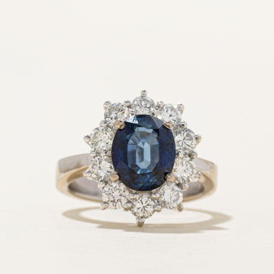 2.51ct Unheated Sapphire & Diamond Ring | 2.51ct | 1.20ctw | SZ 5.25