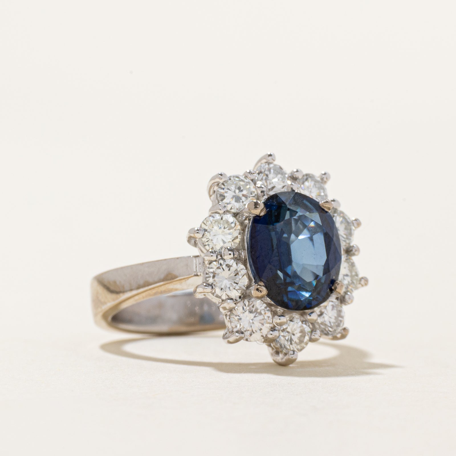 2.51ct Unheated Sapphire & Diamond Ring | 2.51ct | 1.20ctw | SZ 5.25