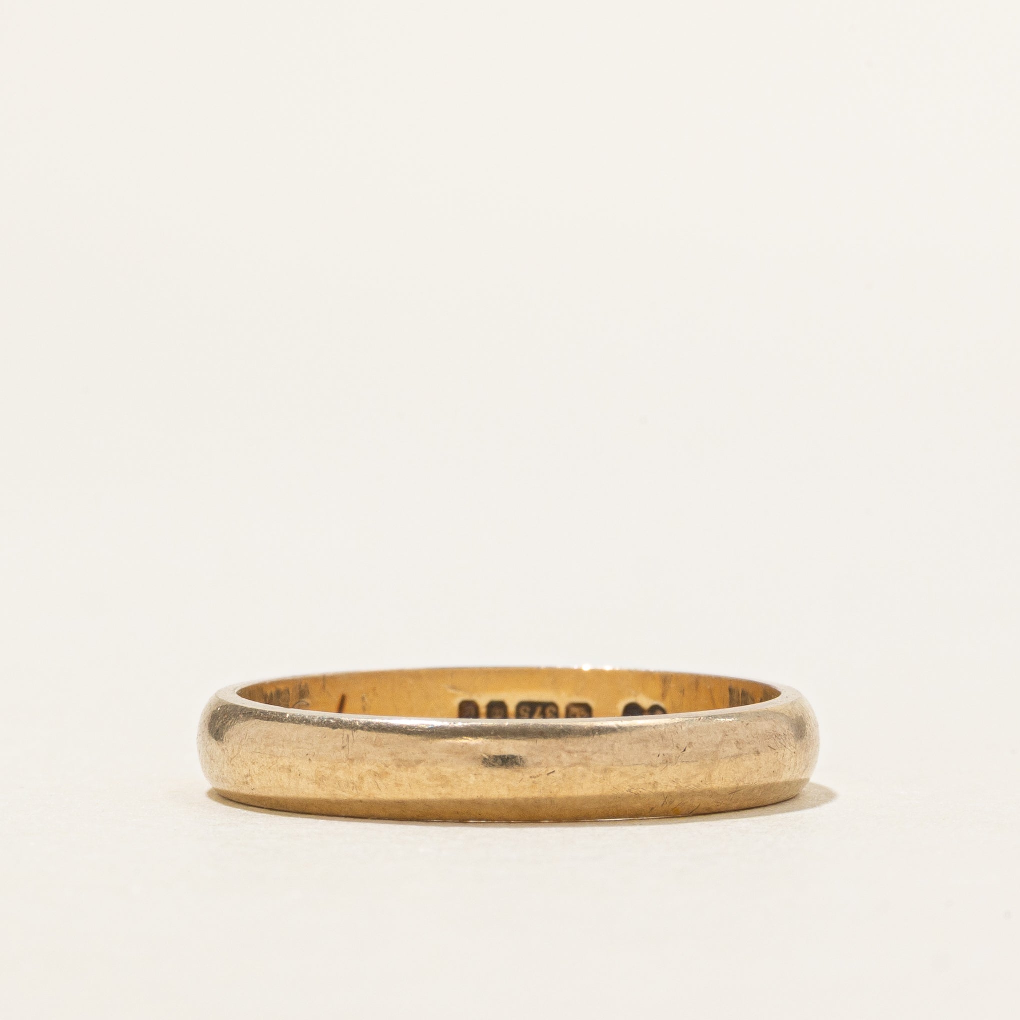 1977 London 9k Yellow Gold Plain Band | 3.5mm | SZ 8