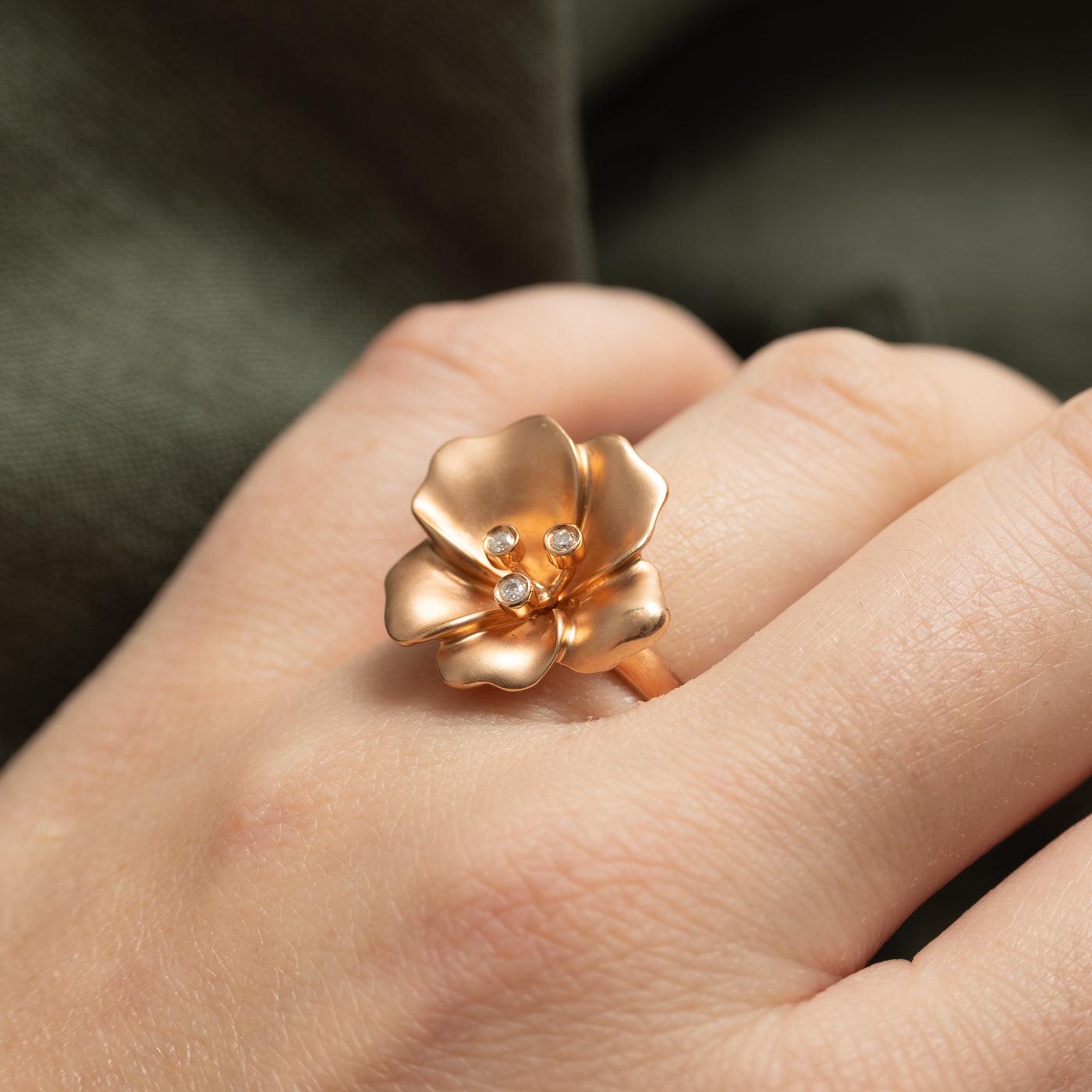 Diamond Flower Cocktail Ring | 0.05ctw | SZ 5.25