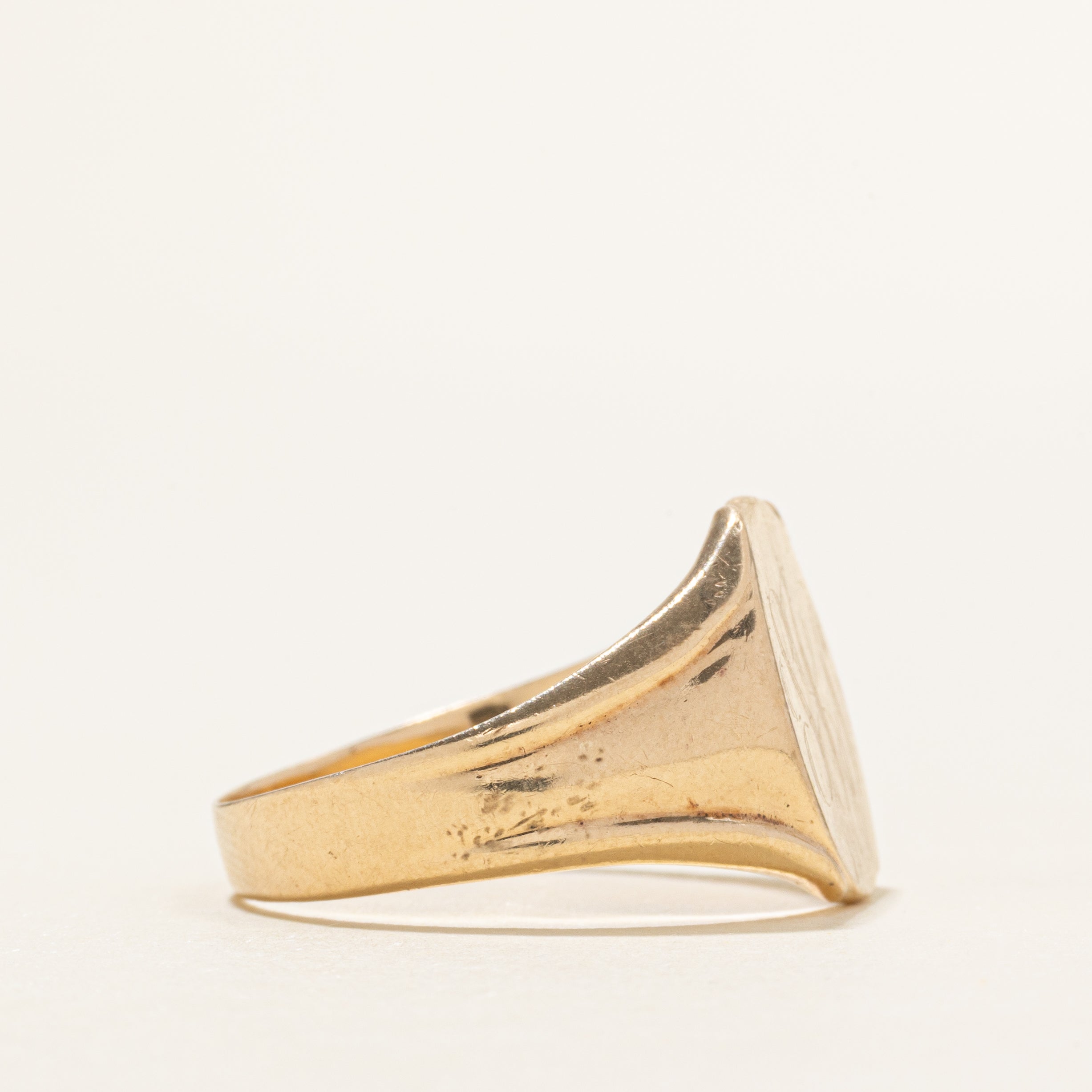 9k Yellow Gold "SJB" Initial Signet Ring | SZ 11