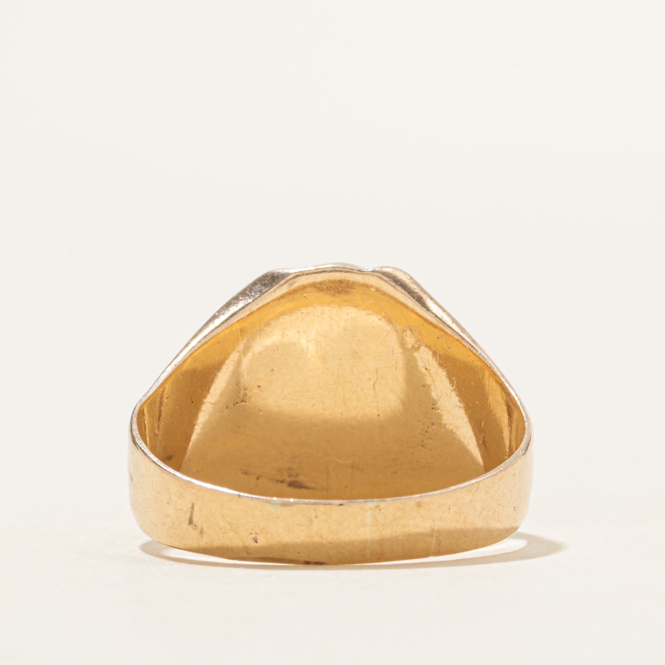 9k Yellow Gold "SJB" Initial Signet Ring | SZ 11