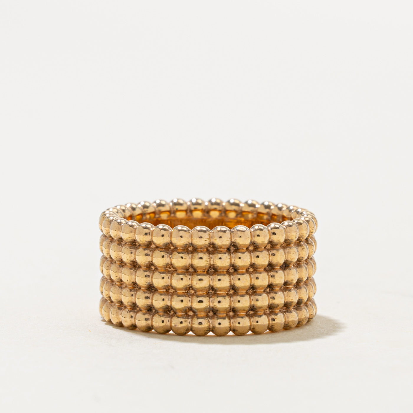 18k Rose Gold Bead Textured Band | 9.75mm | SZ 5.25