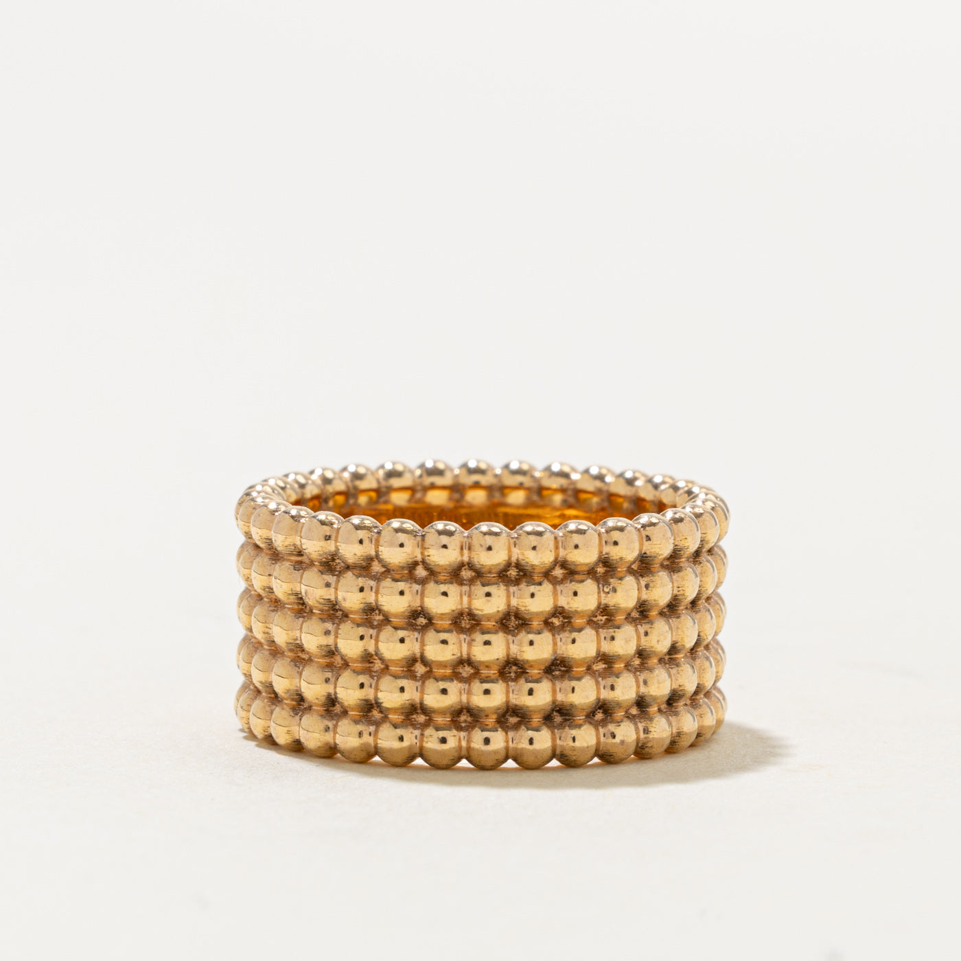 18k Rose Gold Bead Textured Band | 9.75mm | SZ 5.25