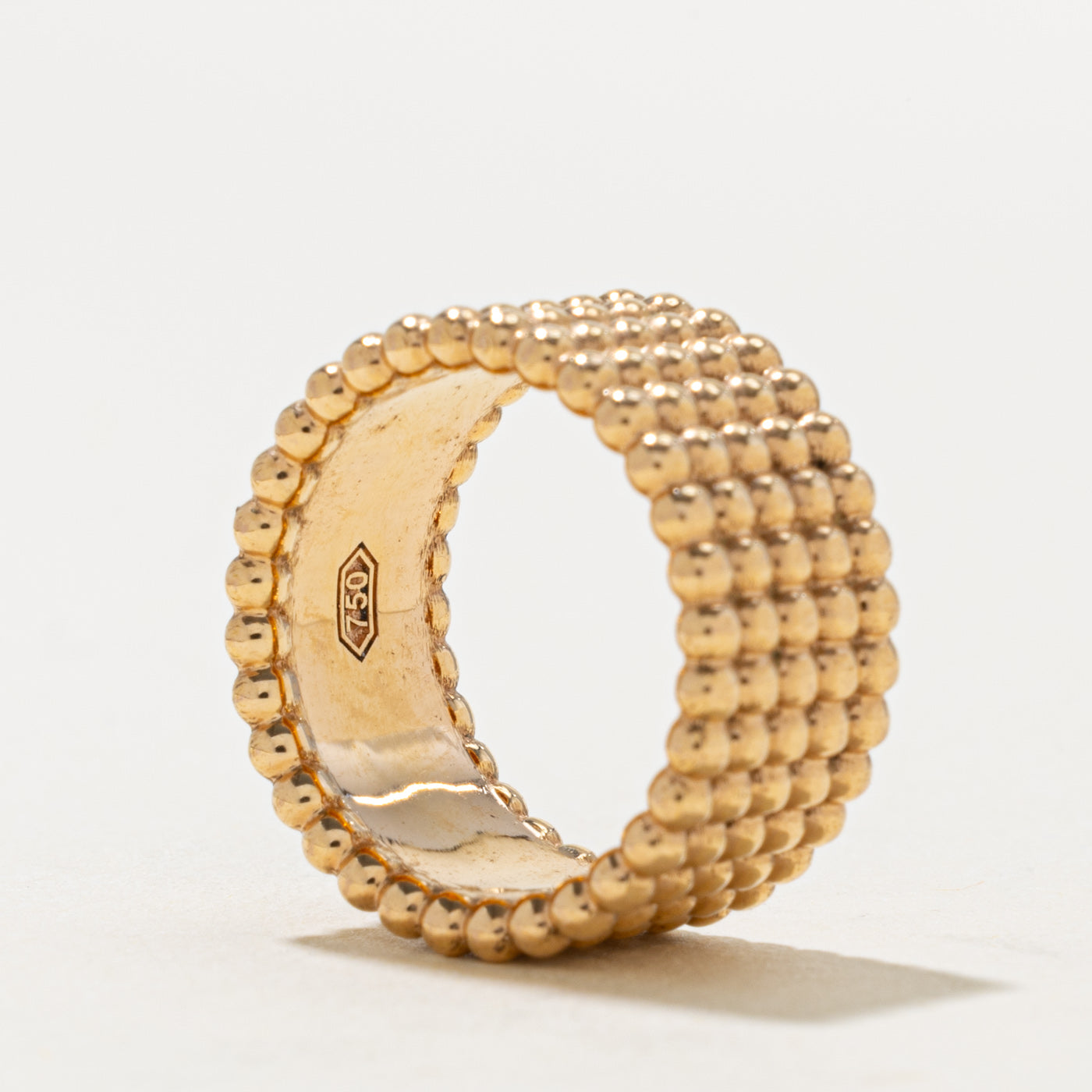 18k Rose Gold Bead Textured Band | 9.75mm | SZ 5.25