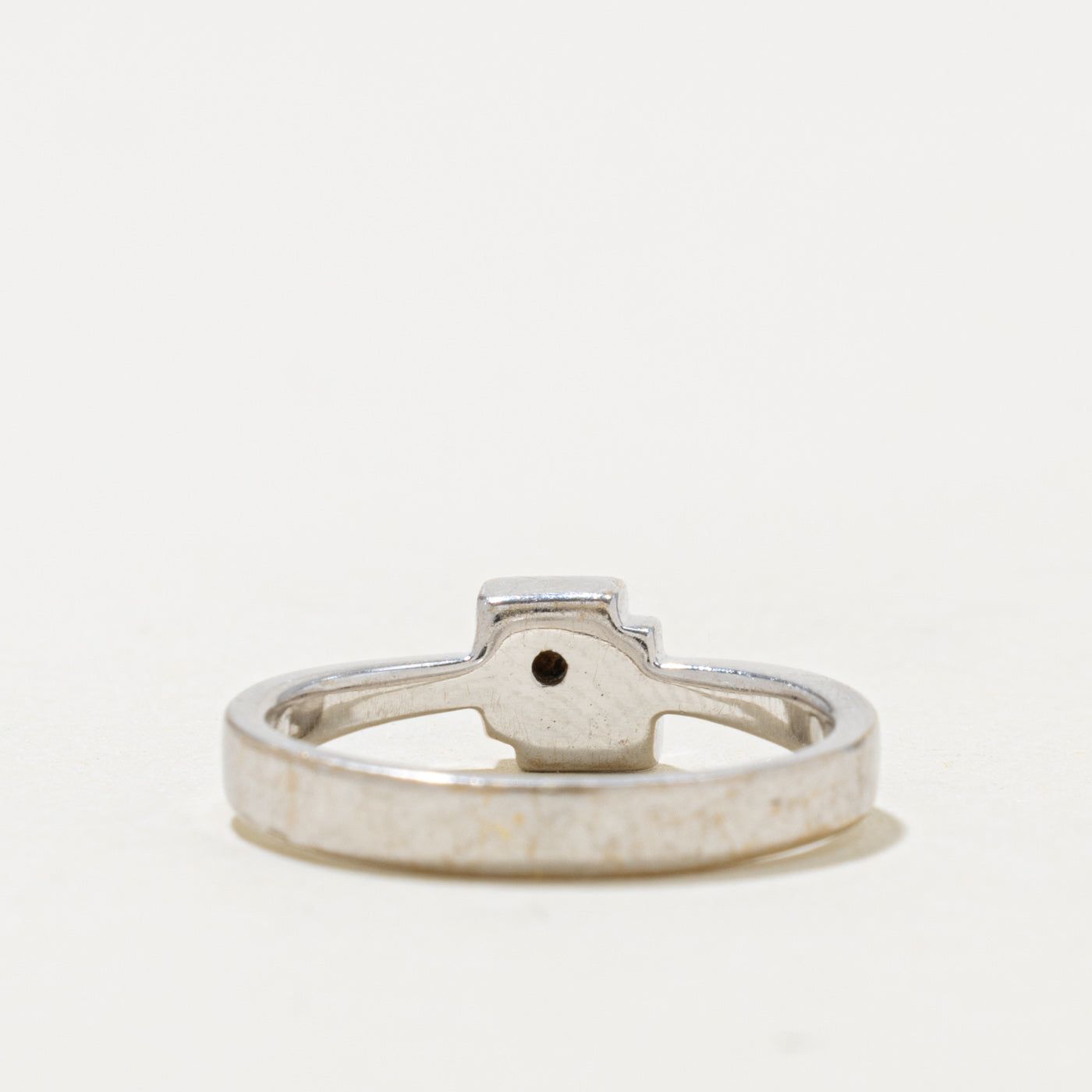 18k White Gold Textured Geometric Ring | SZ 5