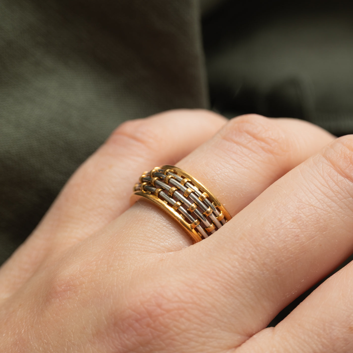 'Cartier' Vintage Or Et Acier Ring | Band: 8.50mm | SZ 6.75