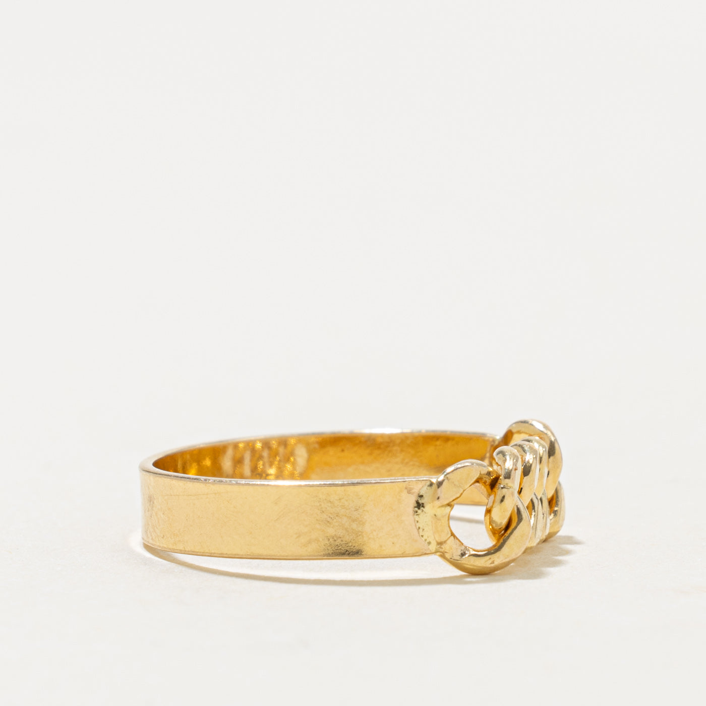 18k Yellow Gold Curb Link Chain Ring | SZ 6.75