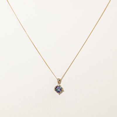 Cushion Cut Mystic Topaz Pendant Necklace | 1.50ct | 18