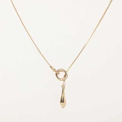 Canadian 10k Yellow Gold Snake Chain Lariat Necklace | 21.5