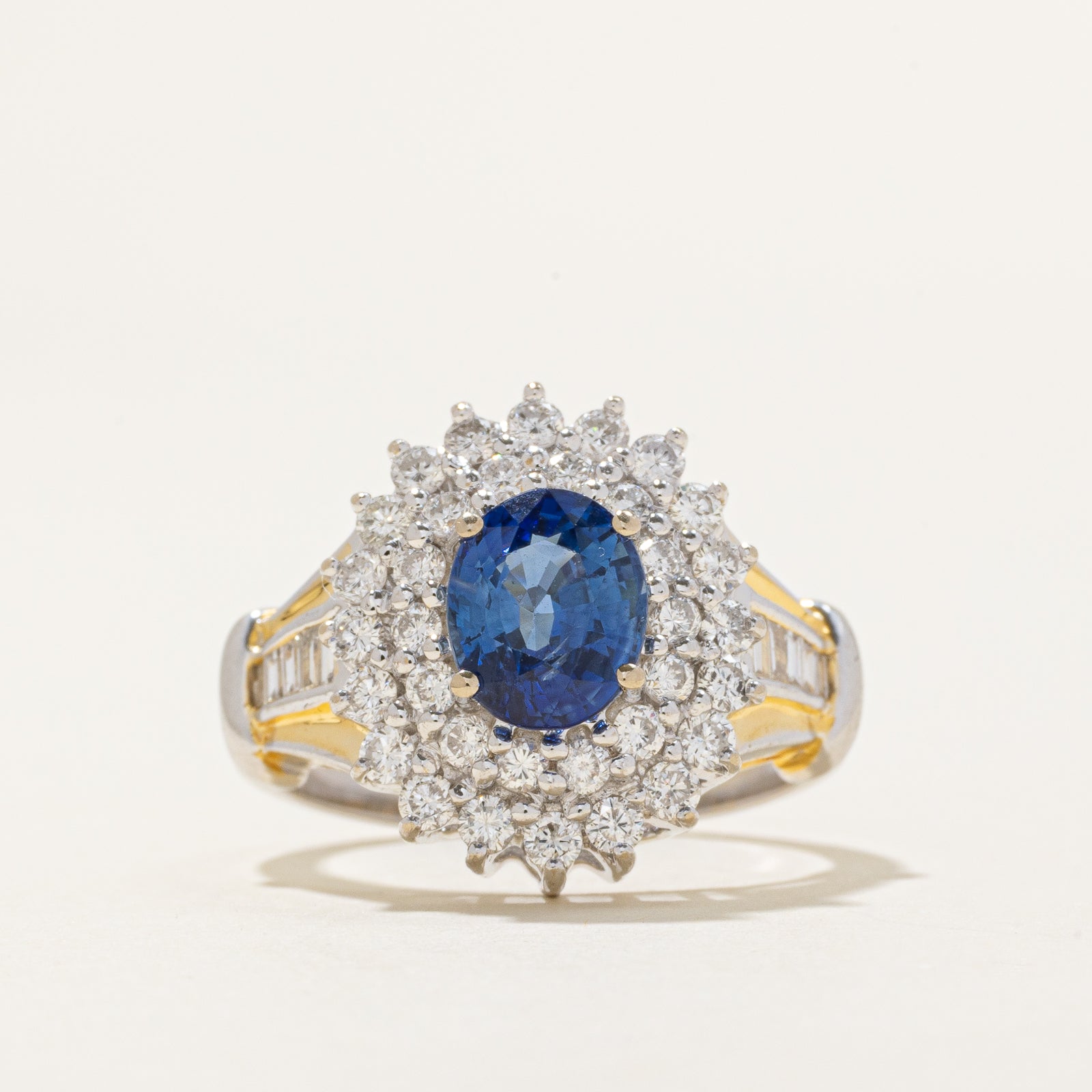 2.00ct Unheated Sapphire & Diamond Ring | 2.00ct | 3.09ctw | SZ 7