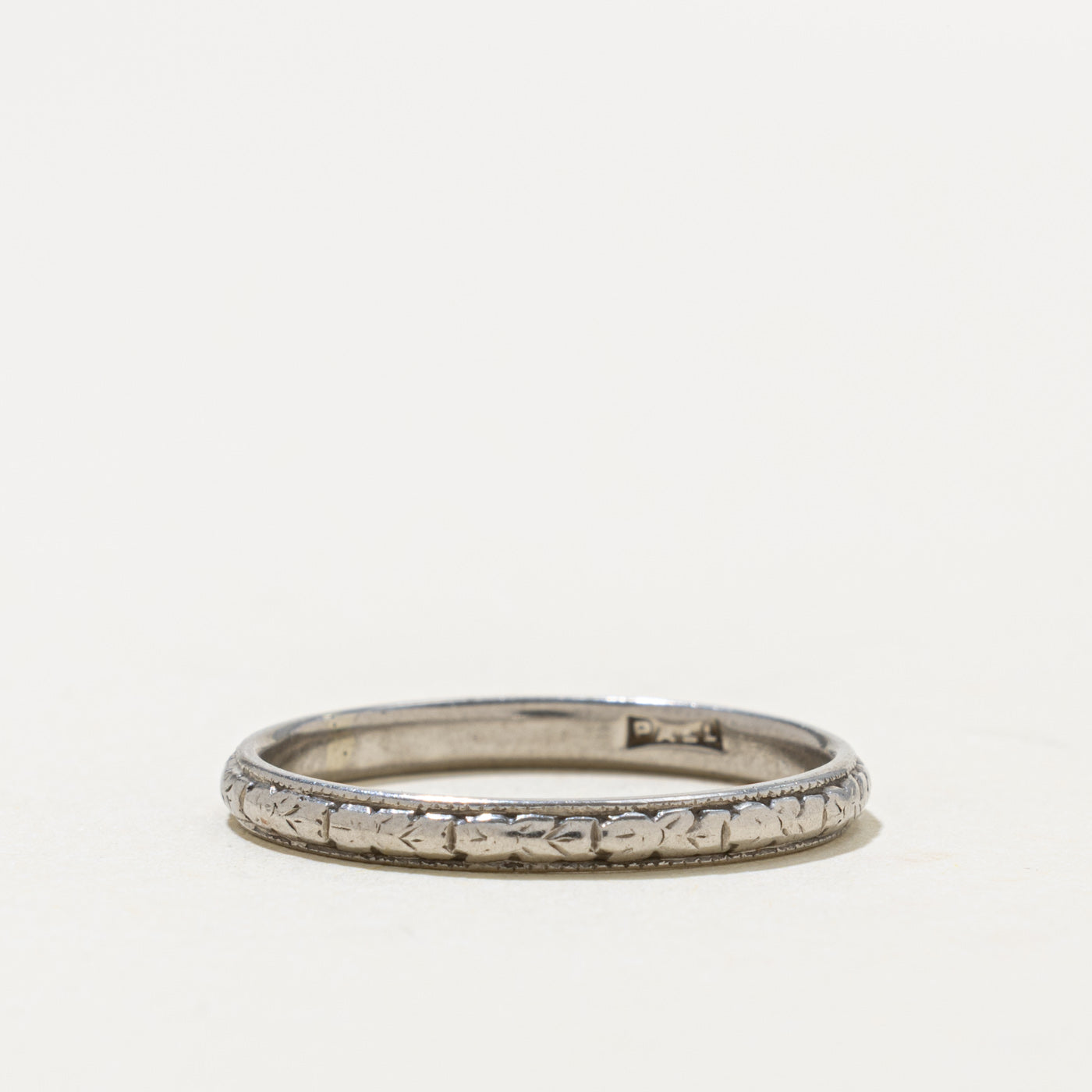 Palladium Engraved Floral Band | 2.50mm | SZ 8.75