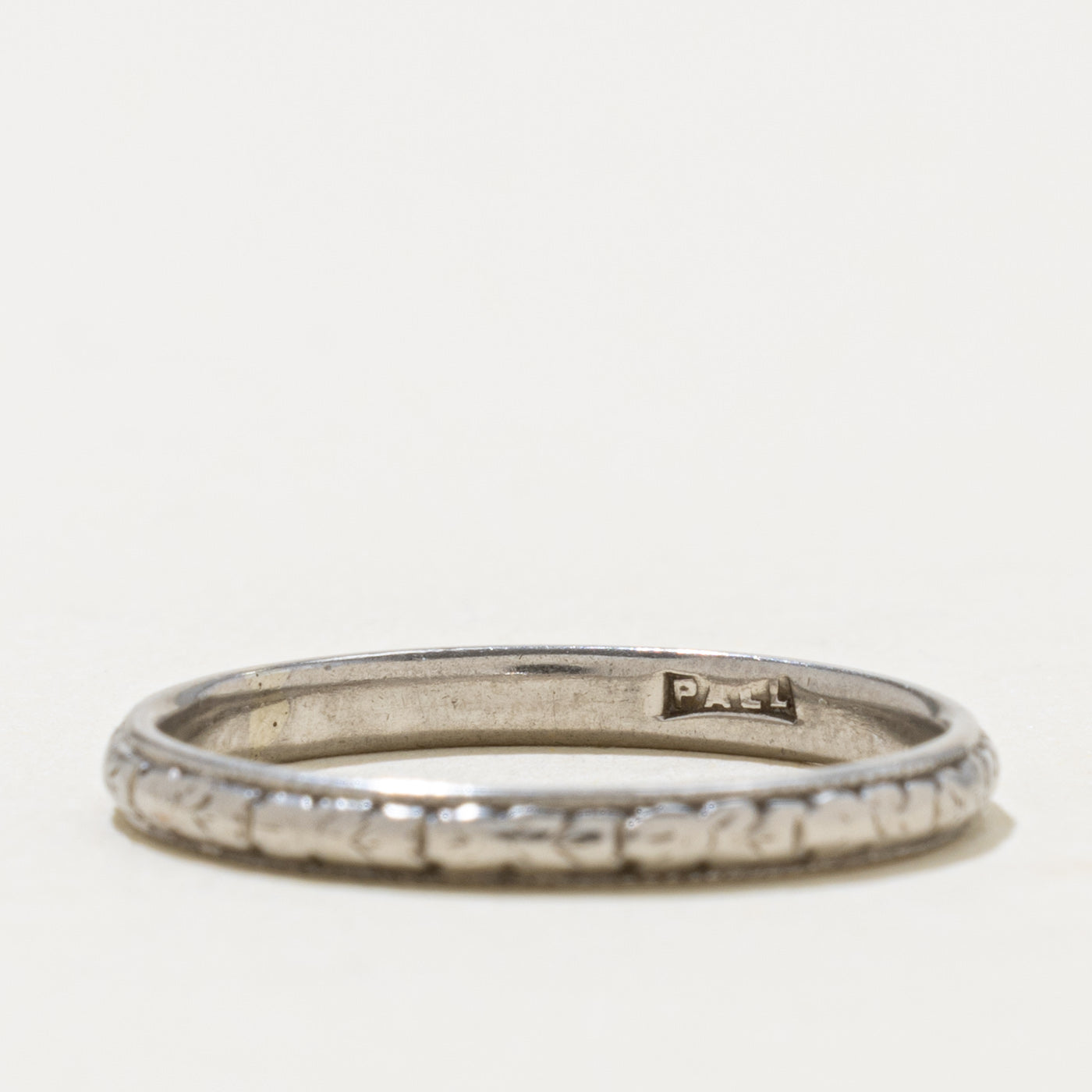 Palladium Engraved Floral Band | 2.50mm | SZ 8.75
