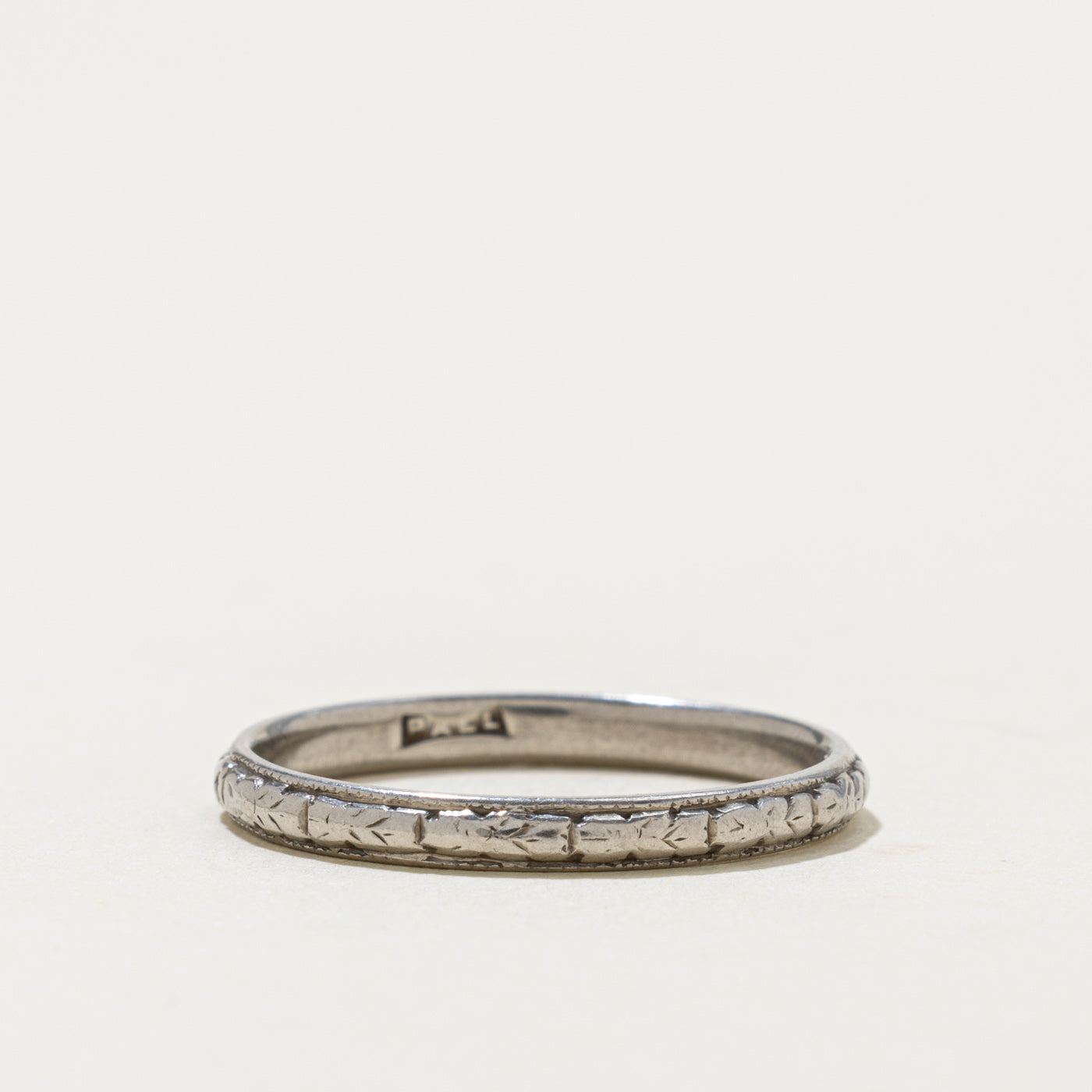 Palladium Engraved Floral Band | 2.50mm | SZ 8.75