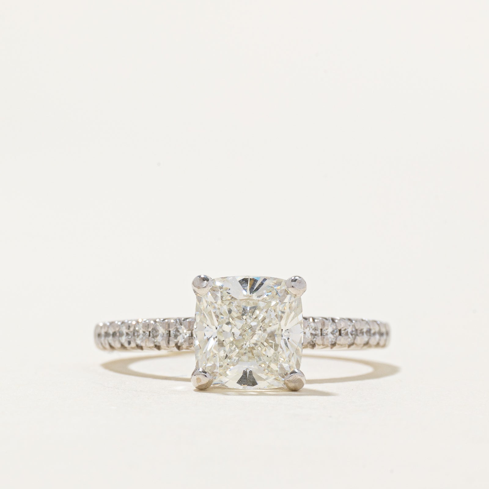2.52ct GIA-graded Natural Diamond Solitaire Semi Eternity Engagement Ring | GIA 2.52ct VS1 I Excellent Cut | 0.24ctw | SZ 7