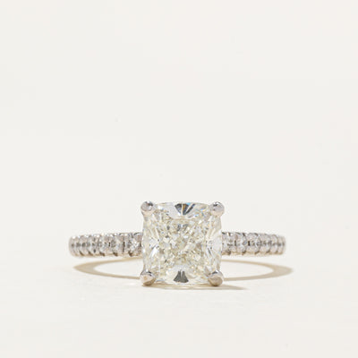 2.52ct GIA-graded Natural Diamond Solitaire Semi Eternity Engagement Ring | GIA 2.52ct VS1 I Excellent Cut | 0.24ctw | SZ 7