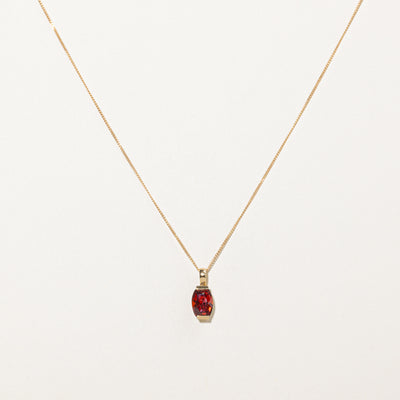 Cushion Cut Garnet Pendant Necklace | 1.80ct | 18