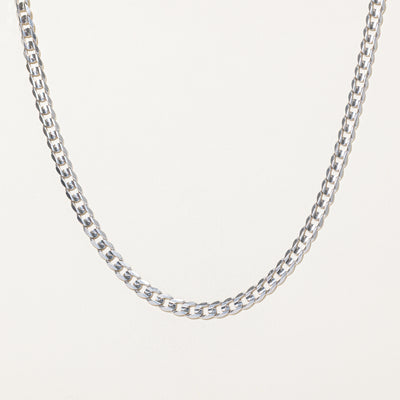 Italian 14k White Gold Curb Link Chain | 21.5