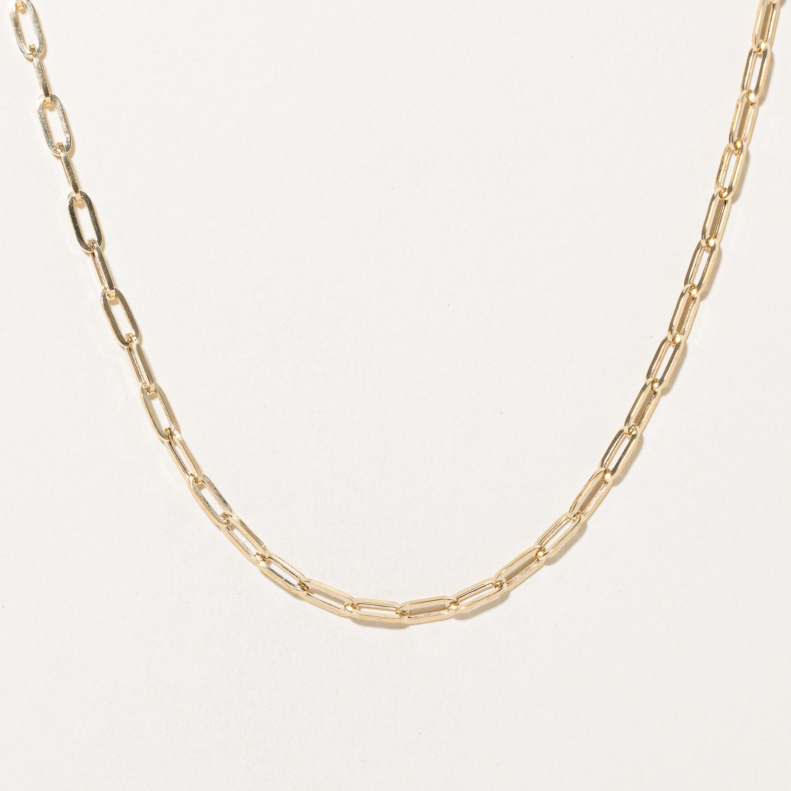 18k Yellow Gold Paperclip Chain | 15"