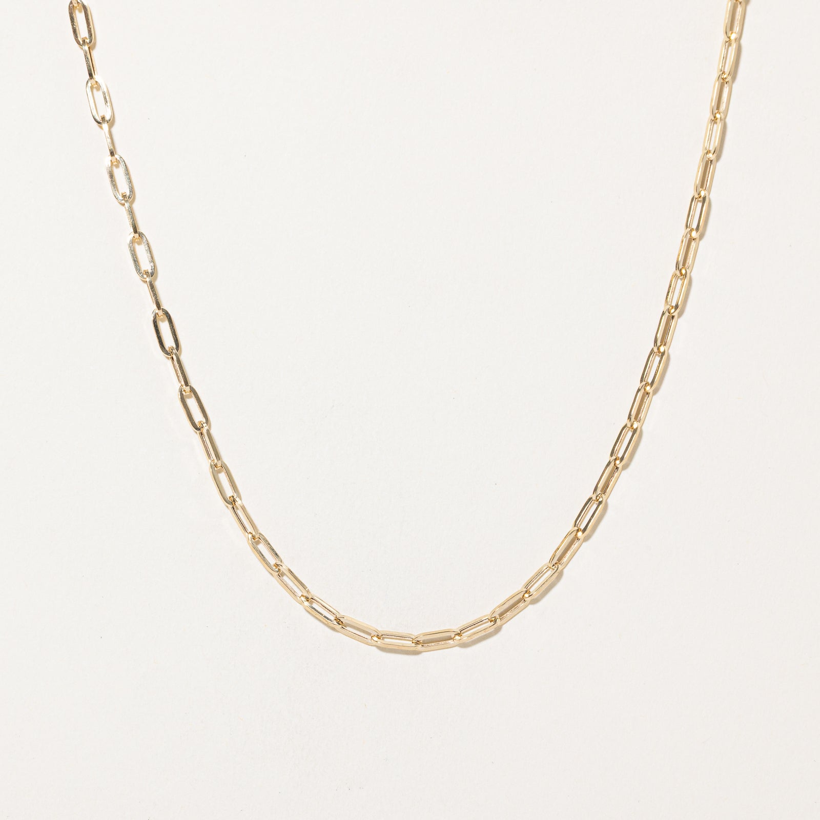 18k Yellow Gold Paperclip Chain | 15"