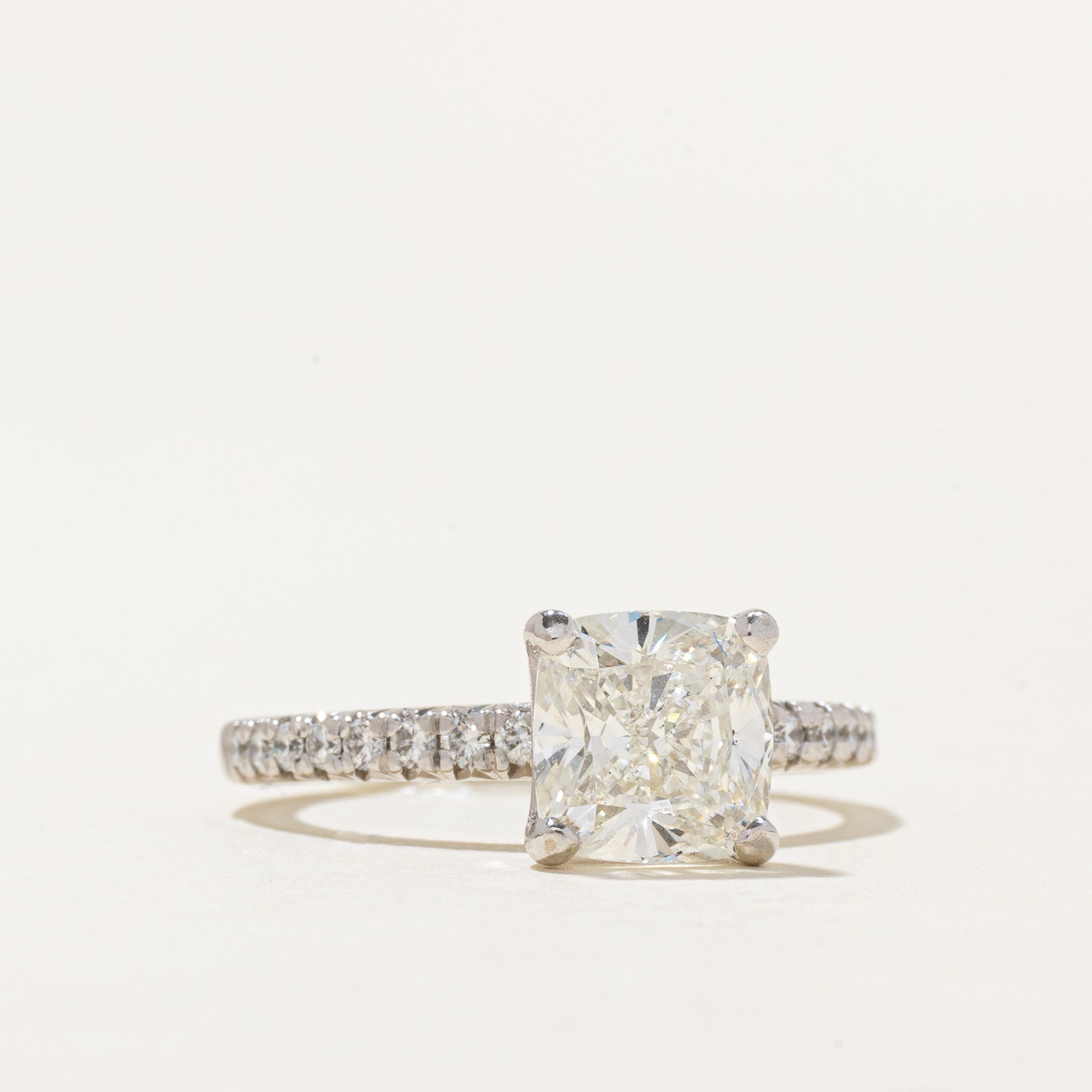2.52ct GIA-graded Natural Diamond Solitaire Semi Eternity Engagement Ring | GIA 2.52ct VS1 I Excellent Cut | 0.24ctw | SZ 7