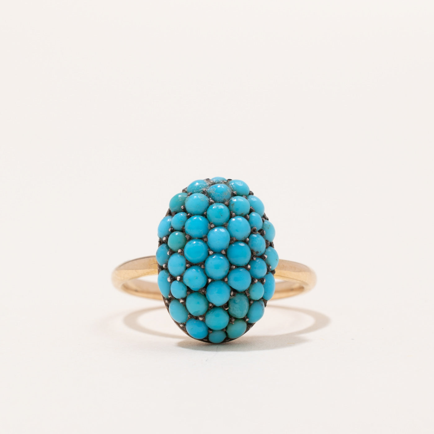 Antique Victorian Turquoise Bombe Ring | 1.63ctw | SZ 6.5 |