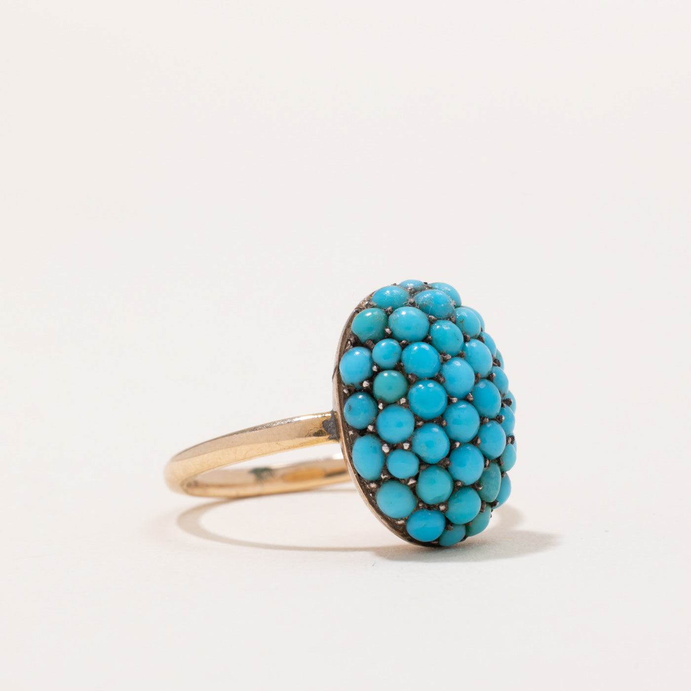 Georgian Turquoise Cocktail Ring | 1.63ctw | SZ 6.5 |